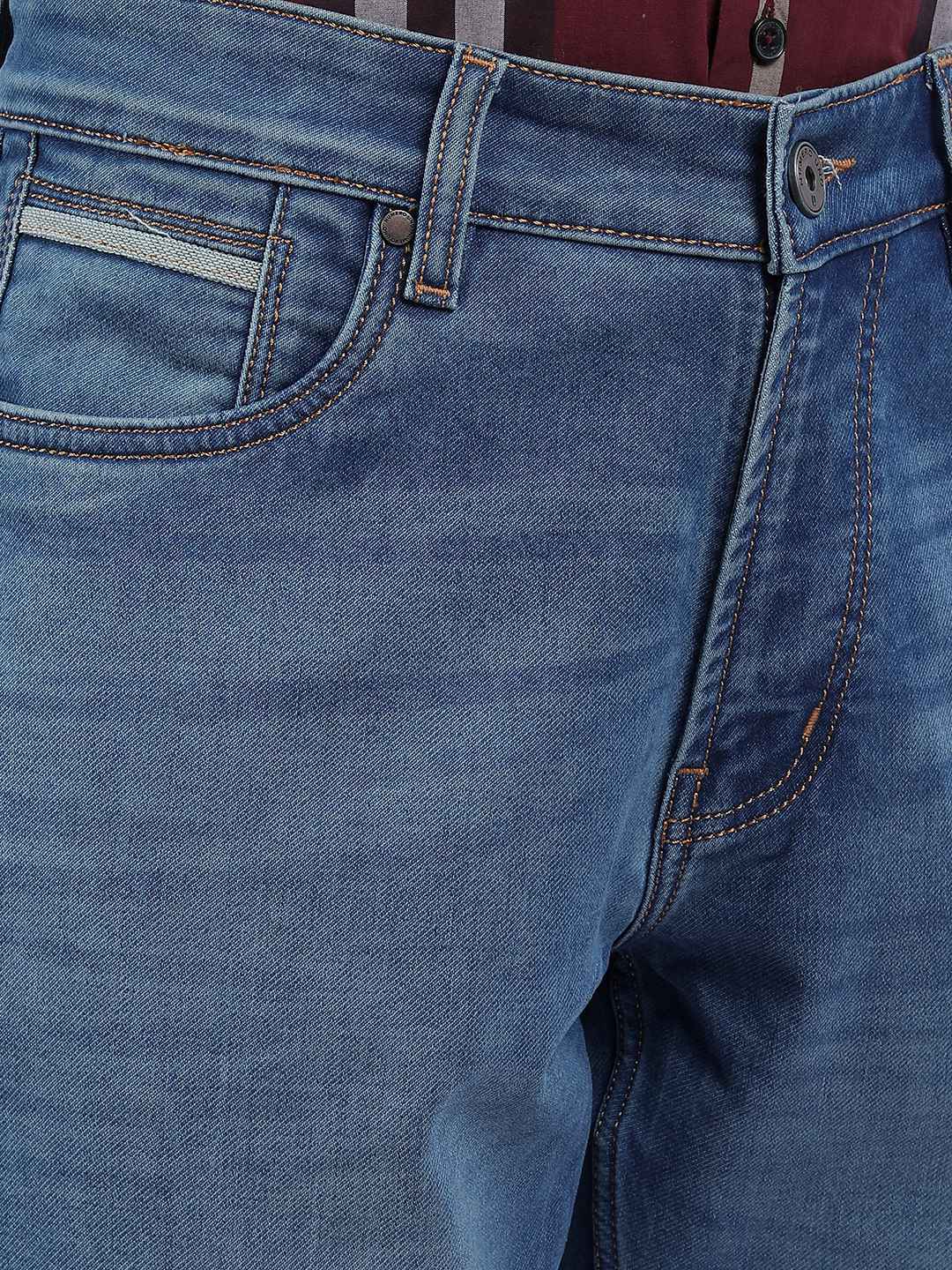 Numero Uno Men Faded Dark Blue Jeans
